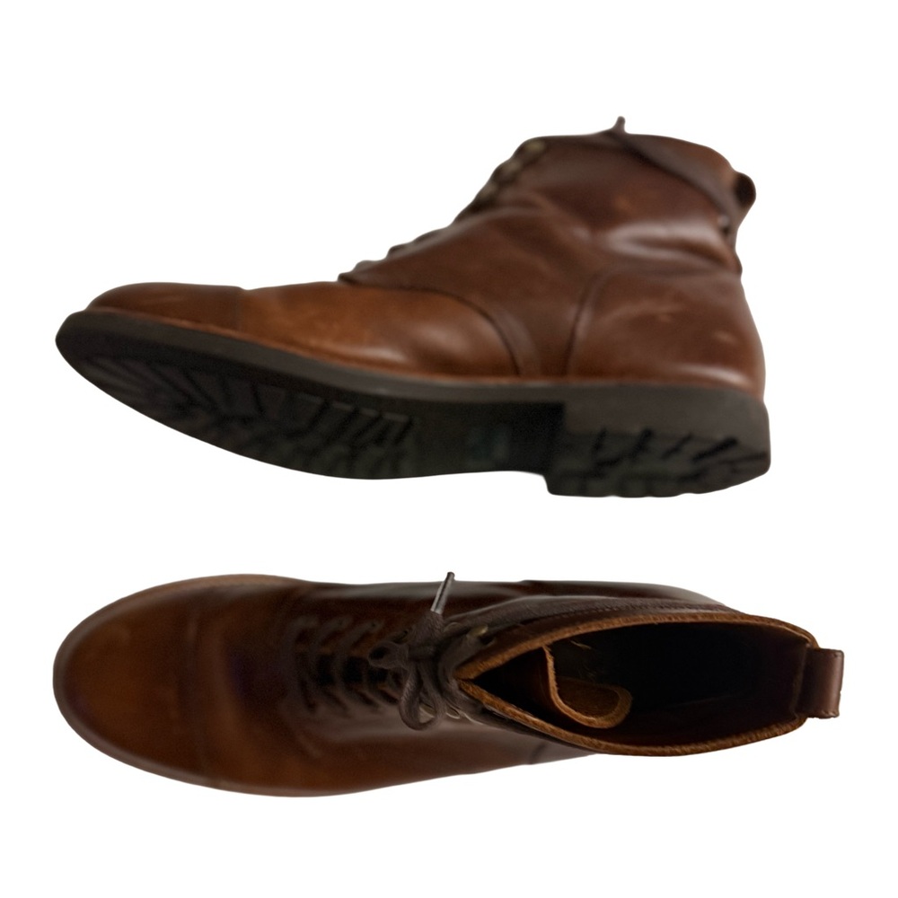 J. CREW Kenton Brown Leather Cap Toe Boots Sz 11 -Rugged Utility & Refined Style - Picture 10 of 11